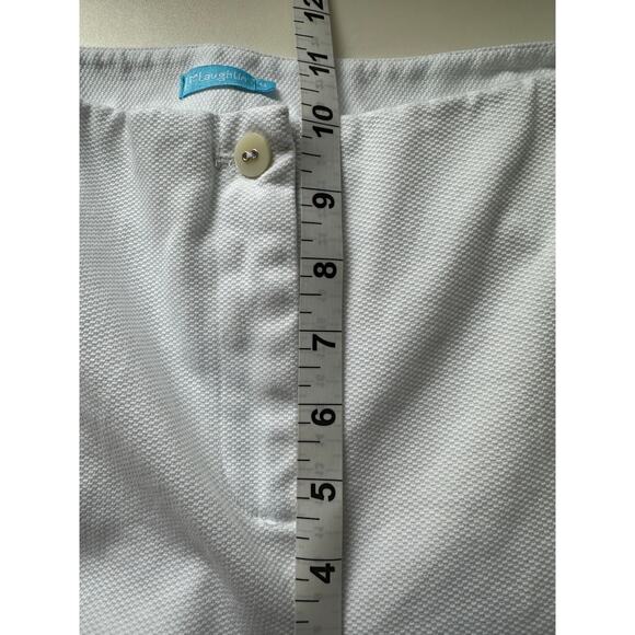 J McLaughlin Sz 14 White Quilted Texture Cropped Pants Stretch Cotton Minimalist - Picture 6 of 11